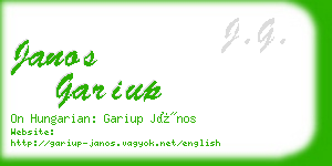 janos gariup business card
